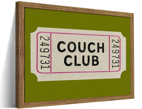 WLHARTT vintage framed wall art couch club ticket canvas for living spaces