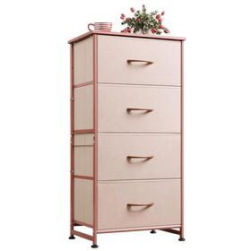 WLIVE 4-drawer dresser pink rose gold fabric keeps clothes organized and accessible