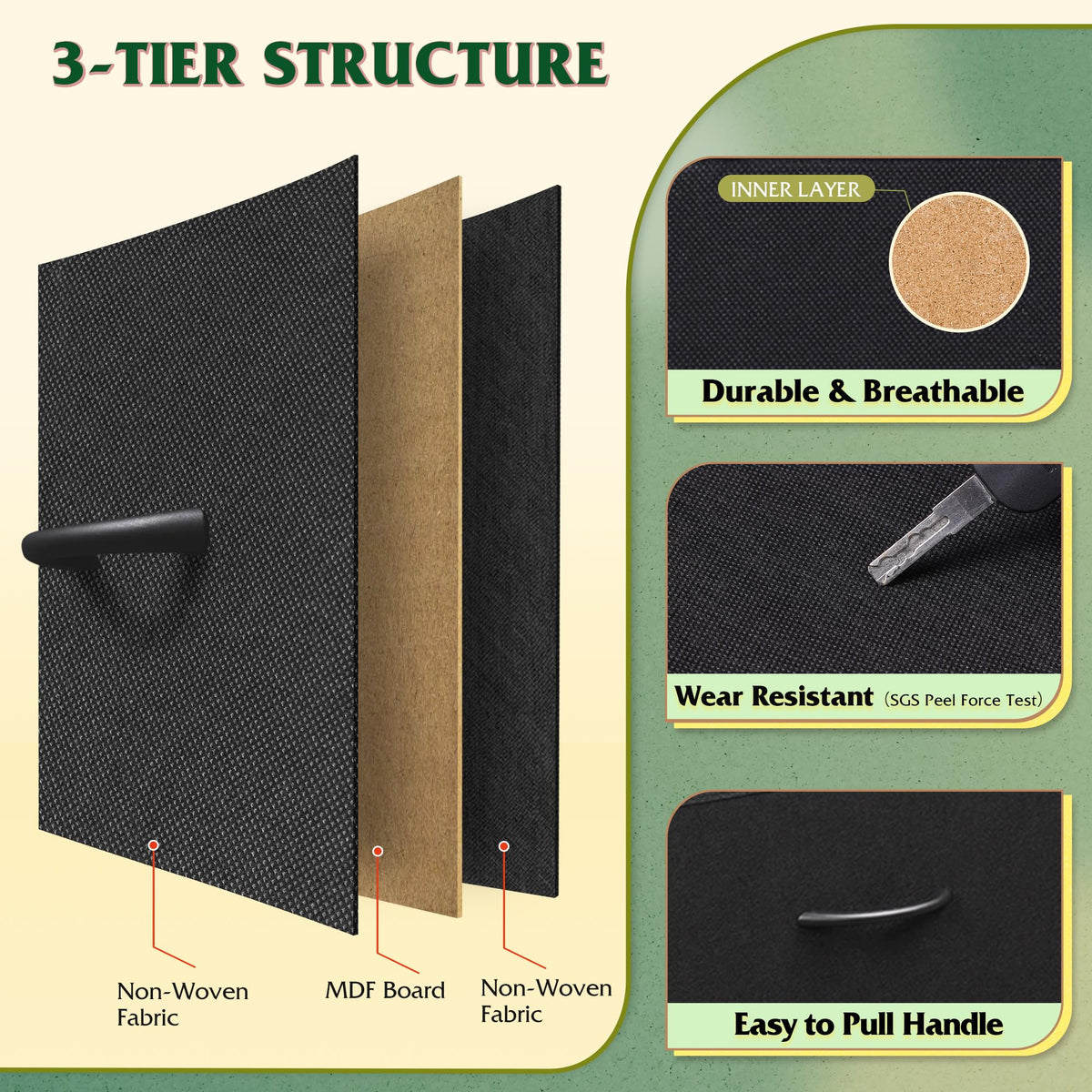 WLIVE 8-drawer chest with adjustable feet protects floors on uneven surfaces.