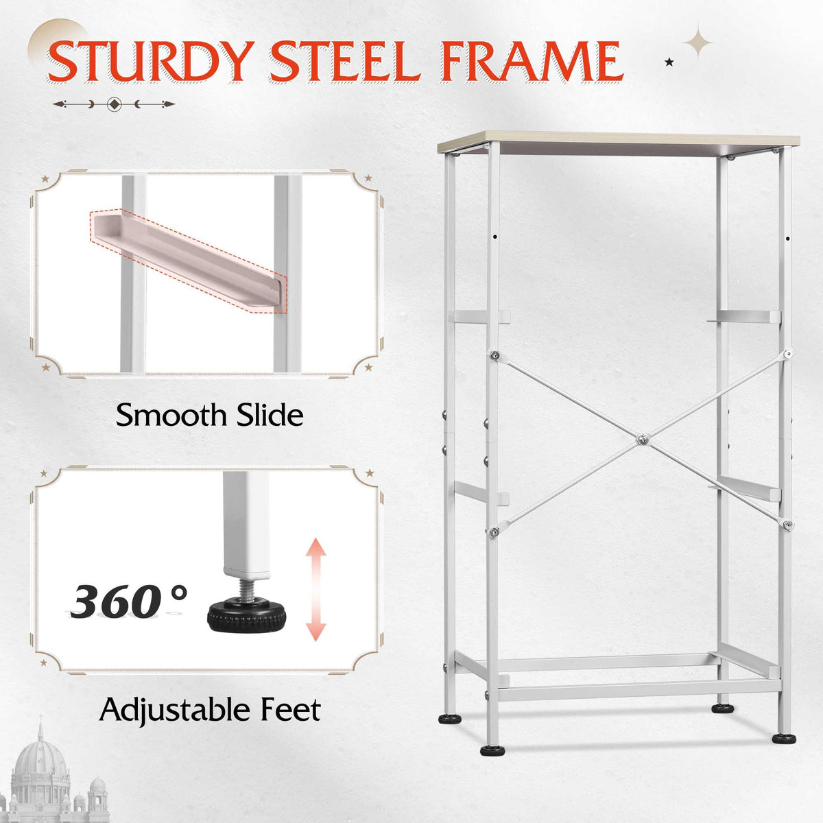 WLIVE adjustable feet protect floors and reduce wobble on any surface.