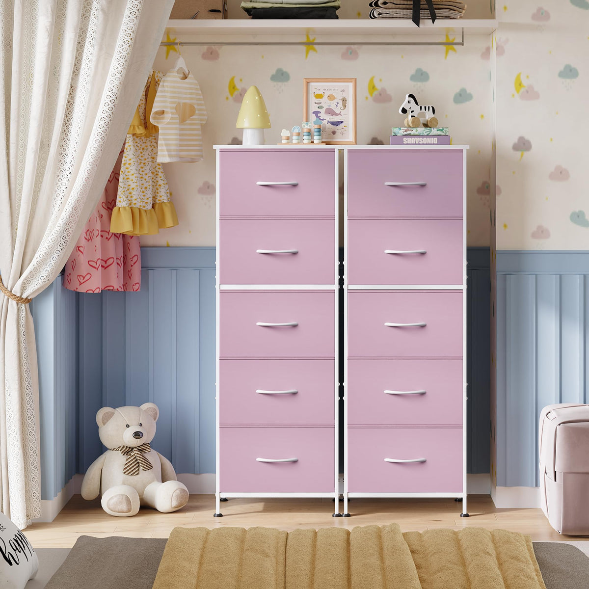 Anti-tip safety feature on WLIVE dresser improves family safety