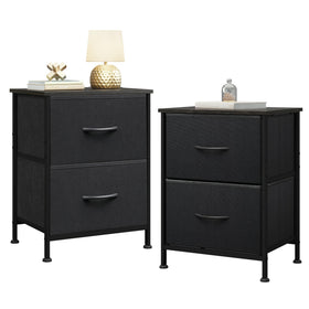 WLIVE black nightstand bedside storage keeping items within reach