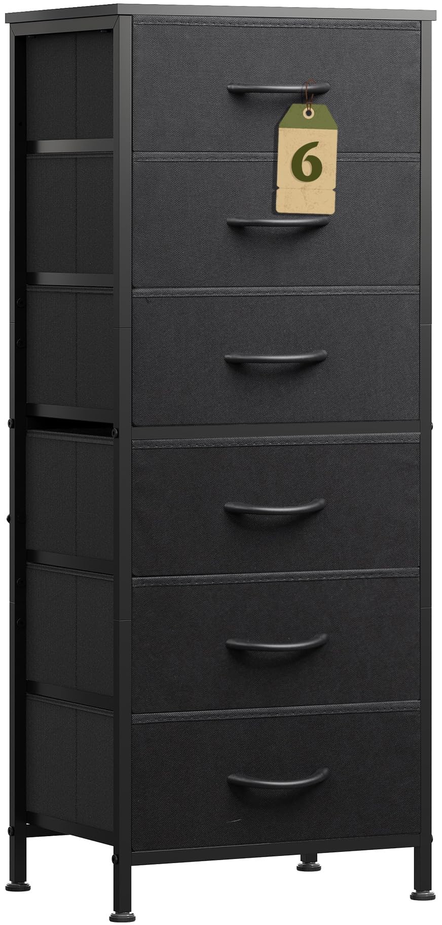 WLIVE black tall dresser with wood top for display and organized storage in bedrooms