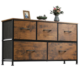 WLIVE dresser with 5 drawers, front view, organized bedroom storage