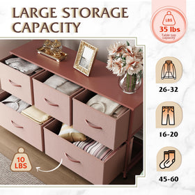 WLIVE dresser five removable drawers for easy organization.