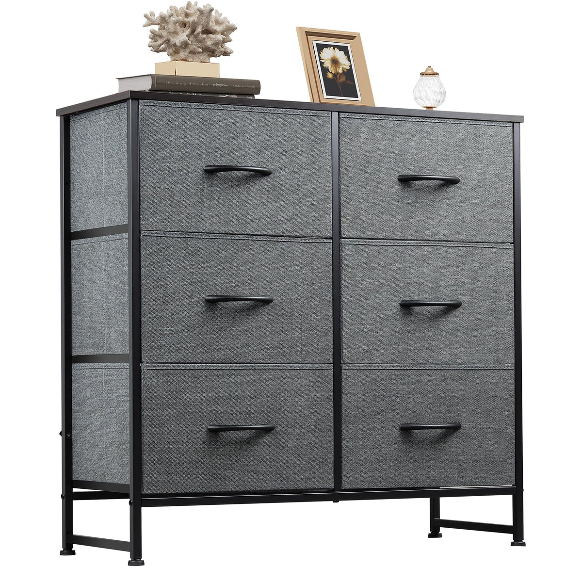 WLIVE dresser with six fabric drawers keeps clothes organized and accessible.