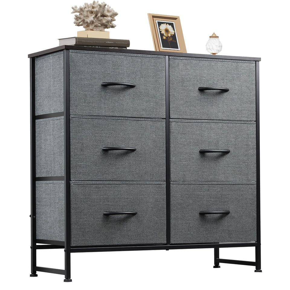 WLIVE dresser with six fabric drawers keeps clothes organized and accessible.