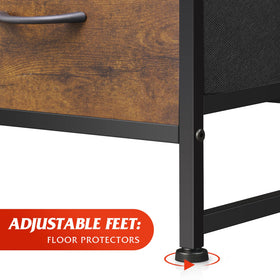 WLIVE dresser adjustable feet protect floors and ensure stability.