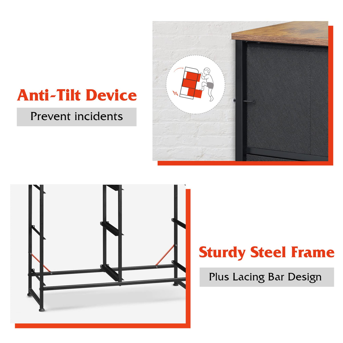 WLIVE dresser anti-tip accessory enhances safety in shared spaces.