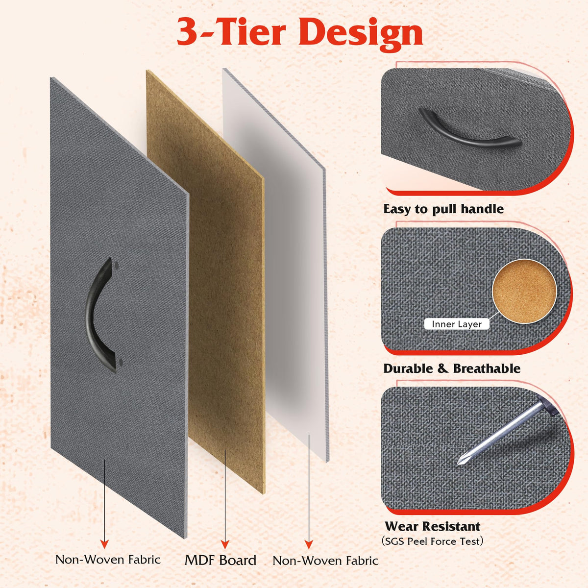 WLIVE dresser arch handles allow easy drawer access.