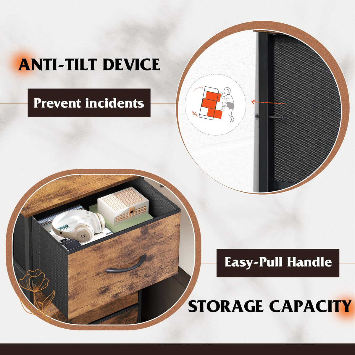 WLIVE dresser assembly hardware included for quick setup