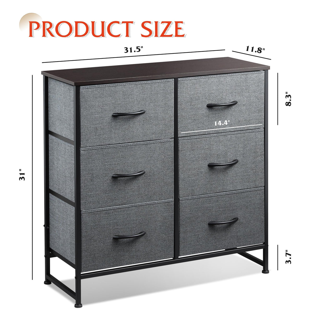 WLIVE dresser compact dimensions fit bedrooms, closets, and dorms.