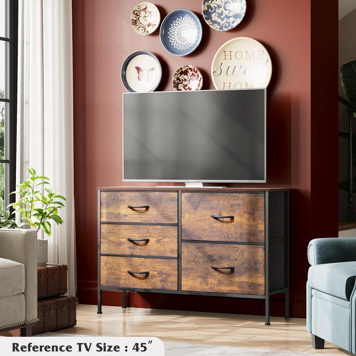 WLIVE dresser small-items drawer keeps socks and underwear neatly accessible.