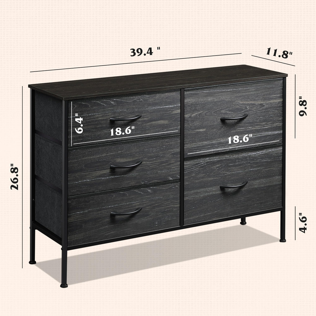 WLIVE dresser ships with clear instructions and all hardware for easy assembly.