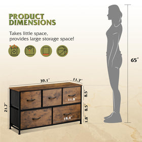 WLIVE dresser with fabric bins for closet organization