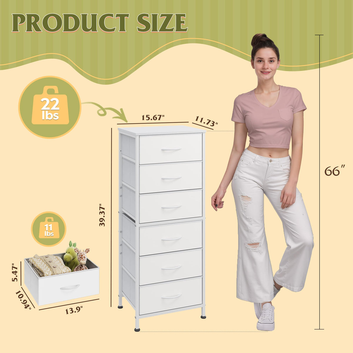 WLIVE Dresser fabric drawers material close-up showing breathable storage