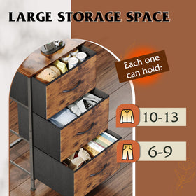 Close-up of WLIVE dresser non-woven fabric drawers for easy cleaning