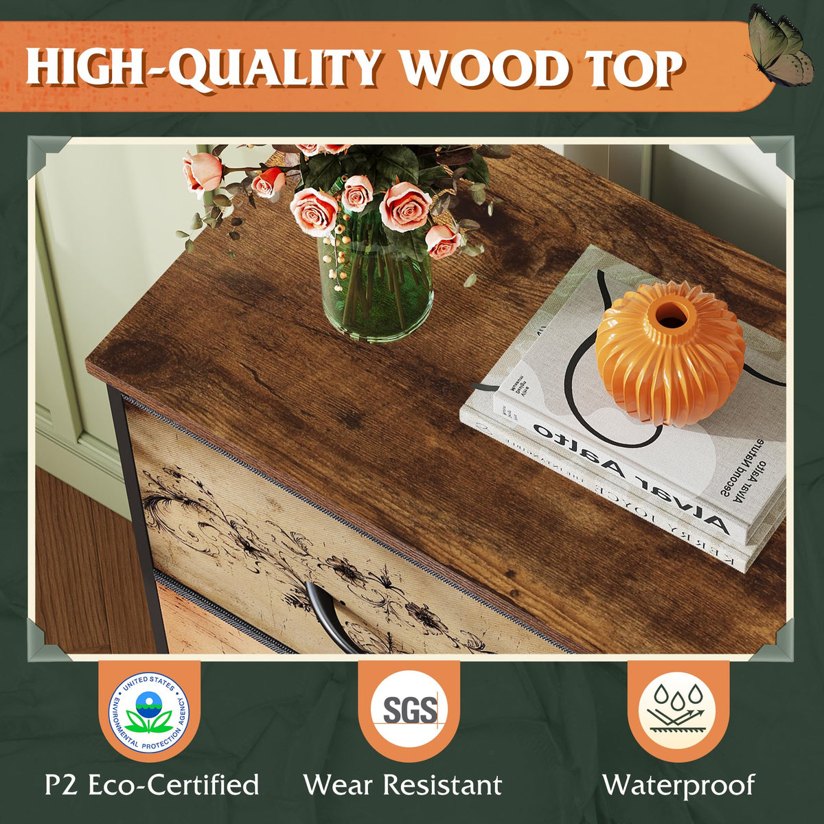 WLIVE dresser removable fabric drawers for flexible organization