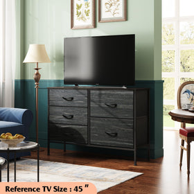 WLIVE dresser with wood top display area for lamp or photos.