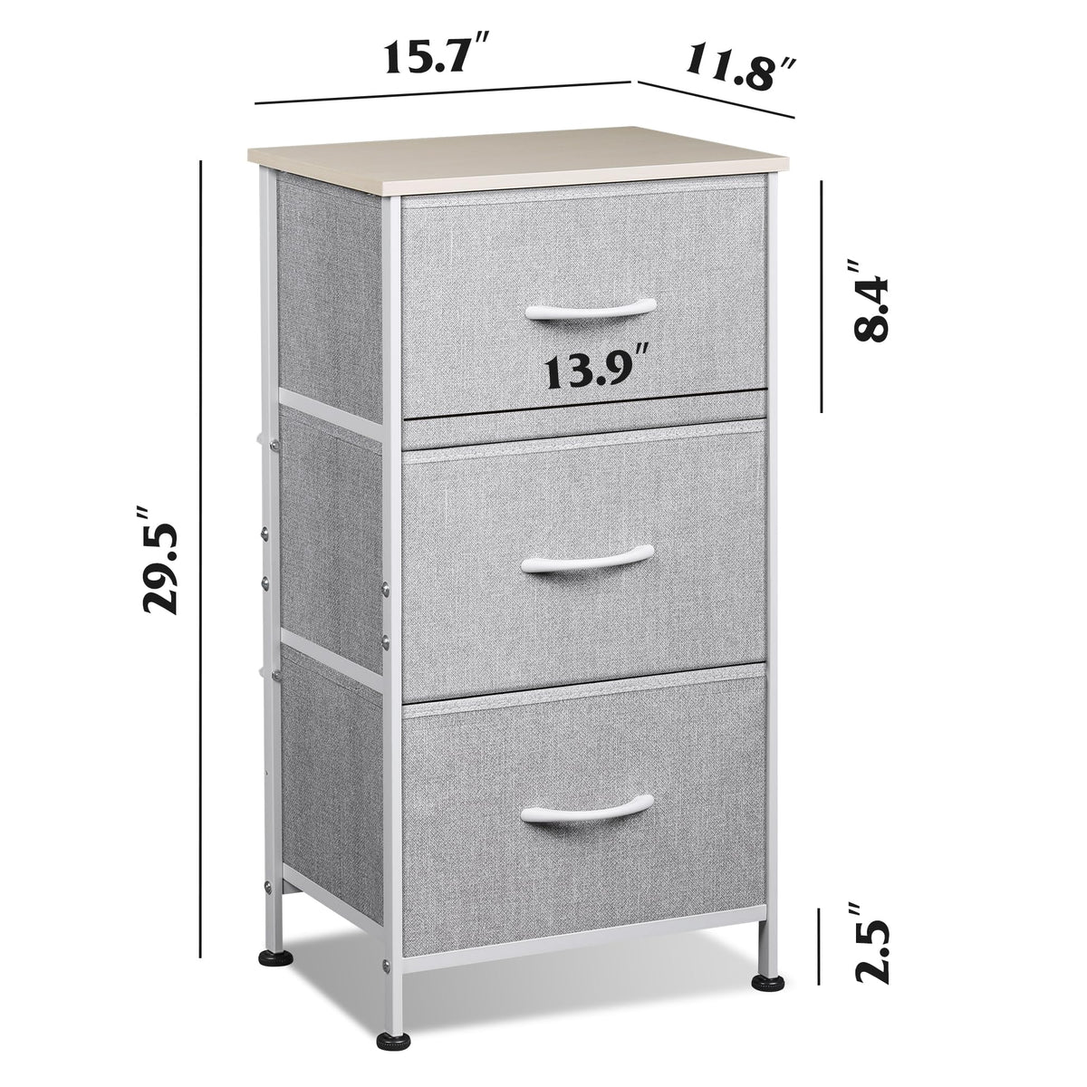 WLIVE easy-assembly nightstand includes hardware for quick setup.
