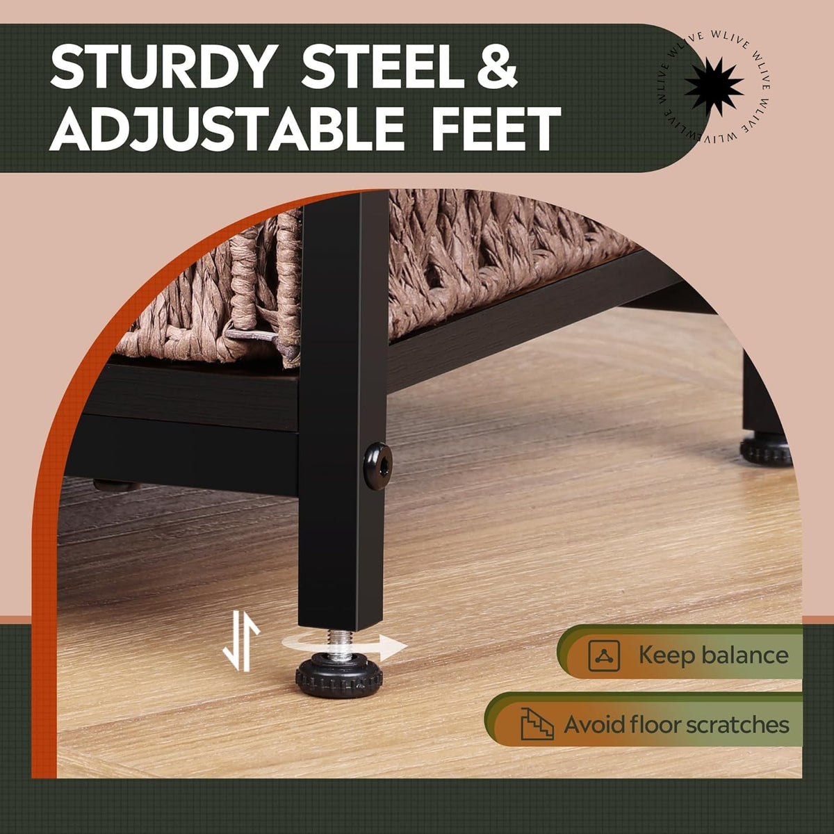 WLIVE end table placed between chairs for quick access