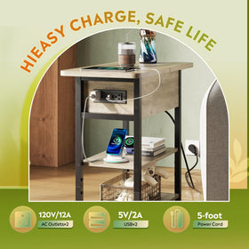 WLIVE end table compact footprint fits small spaces beside sofa or bed