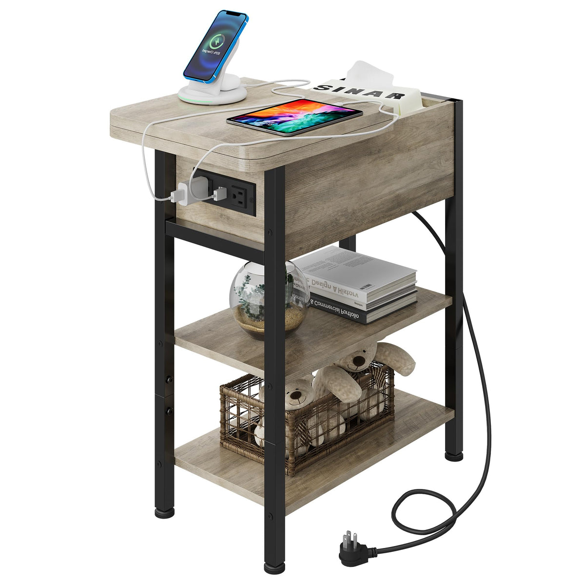 WLIVE end table rounded corners prevent bumps in busy rooms