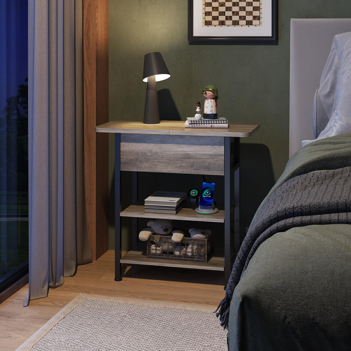 WLIVE end table waterproof surface wipes clean after everyday messes