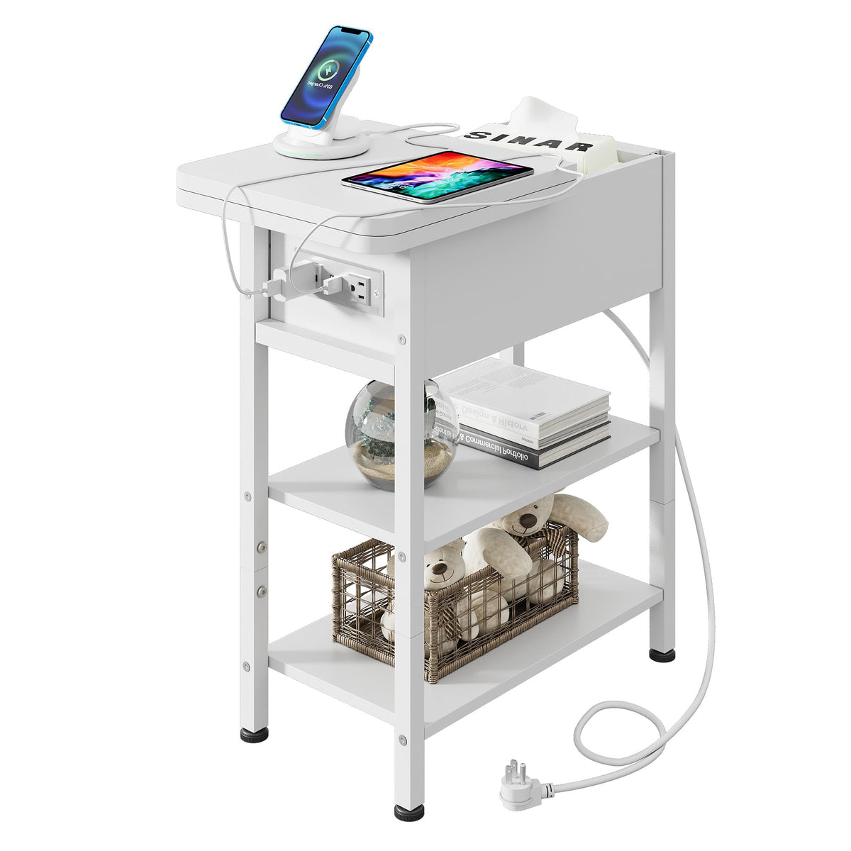 WLIVE end table quick assembly with numbered parts and starter manual.