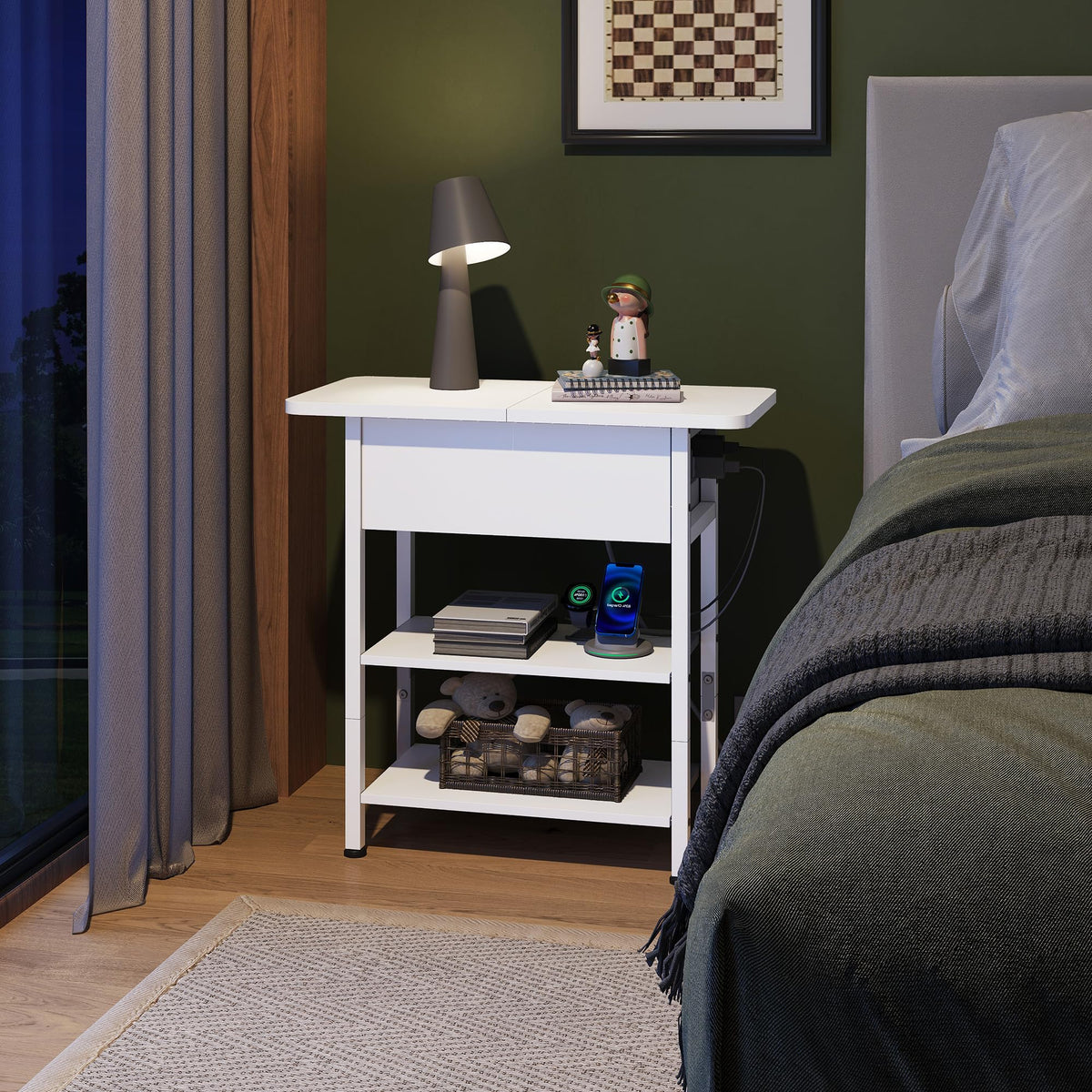 WLIVE end table rounded corners reduce the risk of bumps.