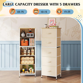 WLIVE fabric-bin dresser close-up shows breathable, durable storage.