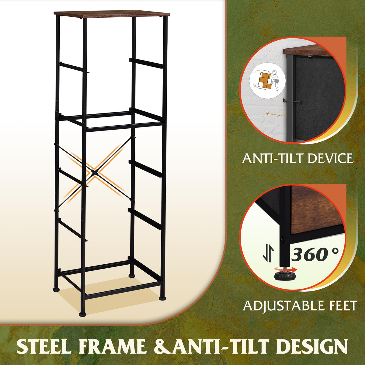 WLIVE dresser with simple assembly steps and included hardware.