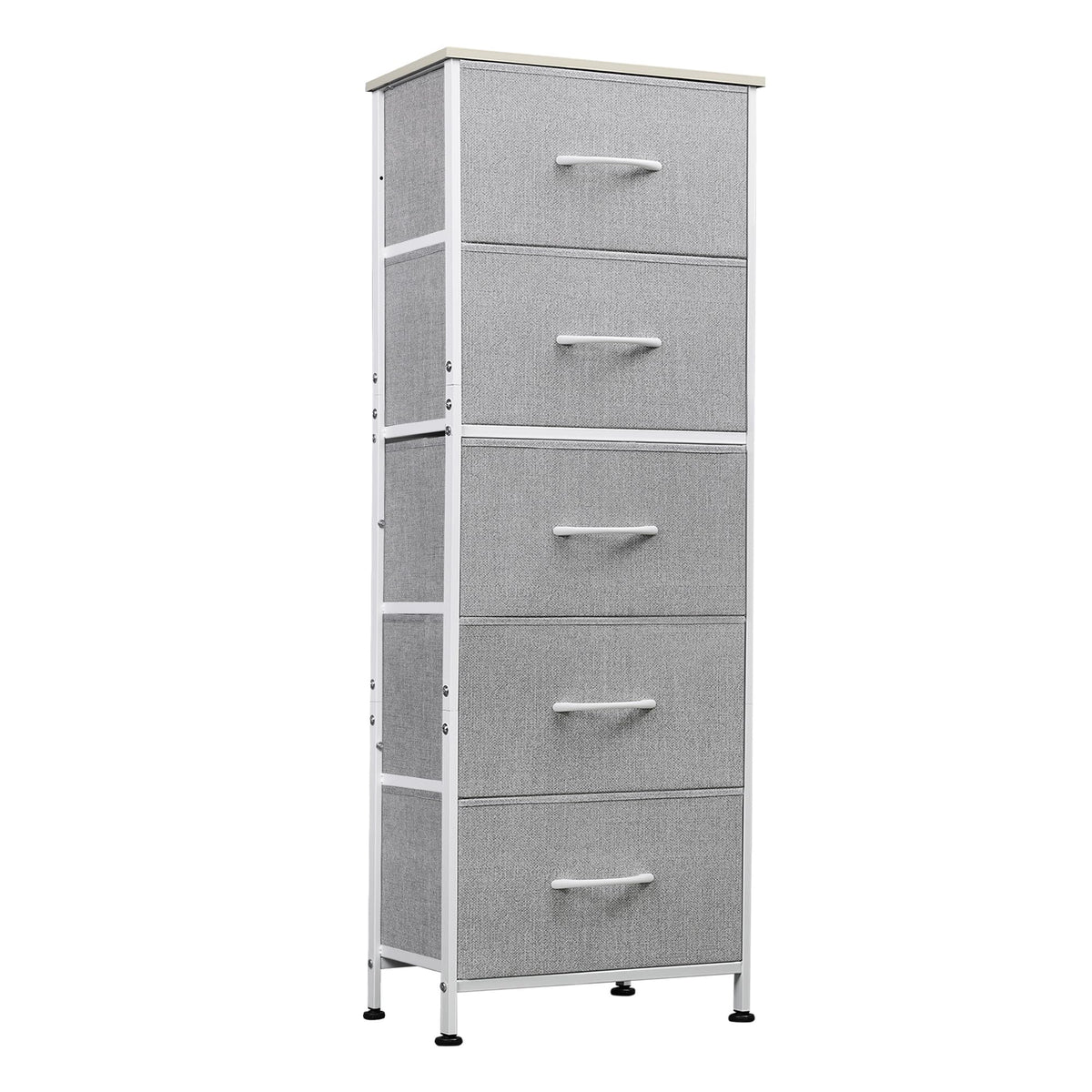 WLIVE fabric dresser with wood top offering organized storage and a sturdy surface.