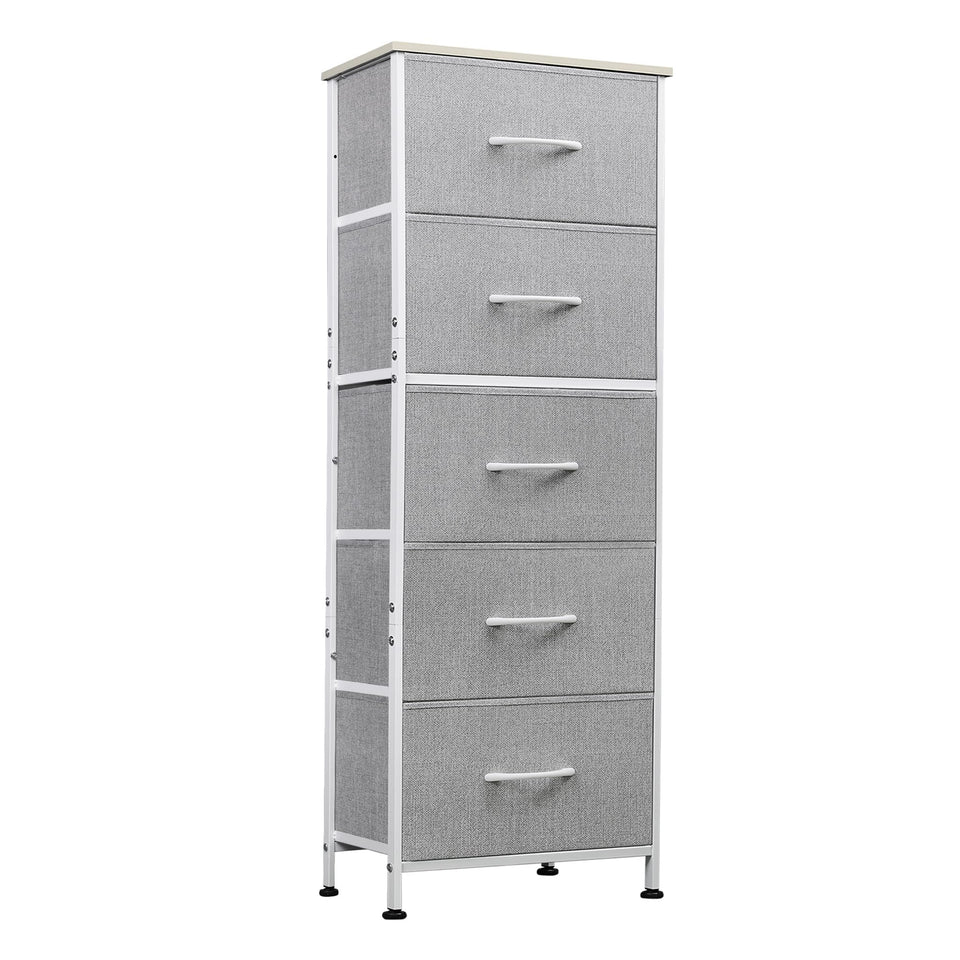 WLIVE fabric dresser with wood top offering organized storage and a sturdy surface.
