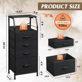WLIVE night-stand fabric-drawers keep items breathable and organized.
