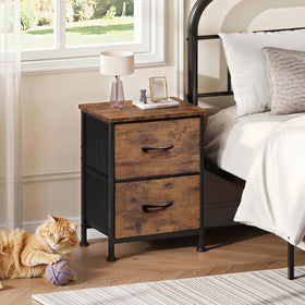 WLIVE night stand two fabric drawers provide clutter-free storage for accessories and cords.