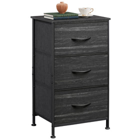 WLIVE nightstand with charcoal wood-top offers stylish storage and a sturdy surface for lamps.