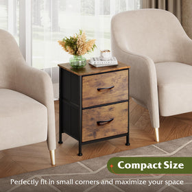WLIVE nightstand rustic brown color complements rustic decor styles.