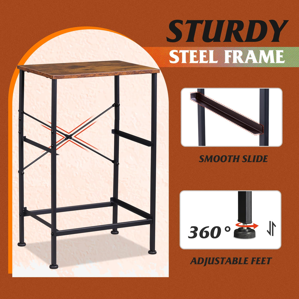 WLIVE rustic brown finish adds warm style to bedrooms and entryways.