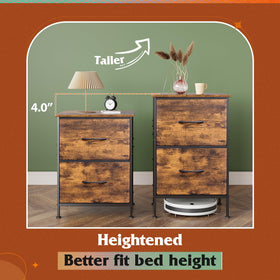 WLIVE fabric drawers provide concealed storage for bedtime essentials.