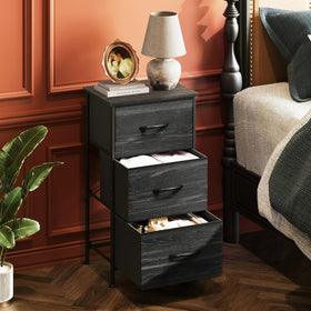 WLIVE nightstand steel-frame provides durable support for bedrooms and hallways.