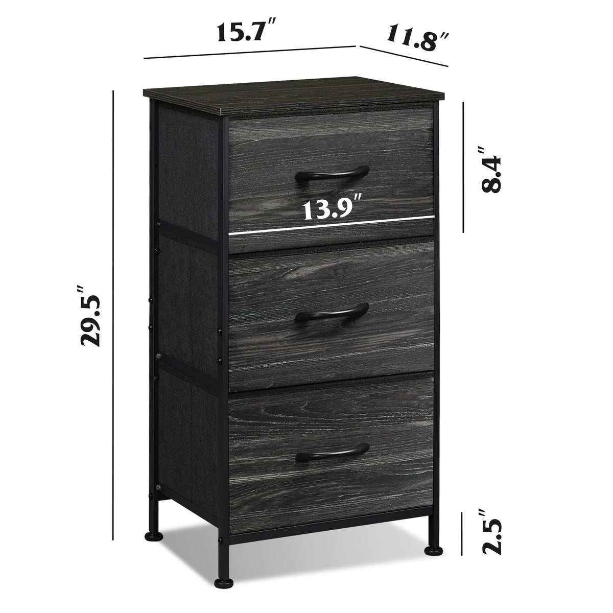 WLIVE wood-top surface ideal for clocks, lamps, and decor.