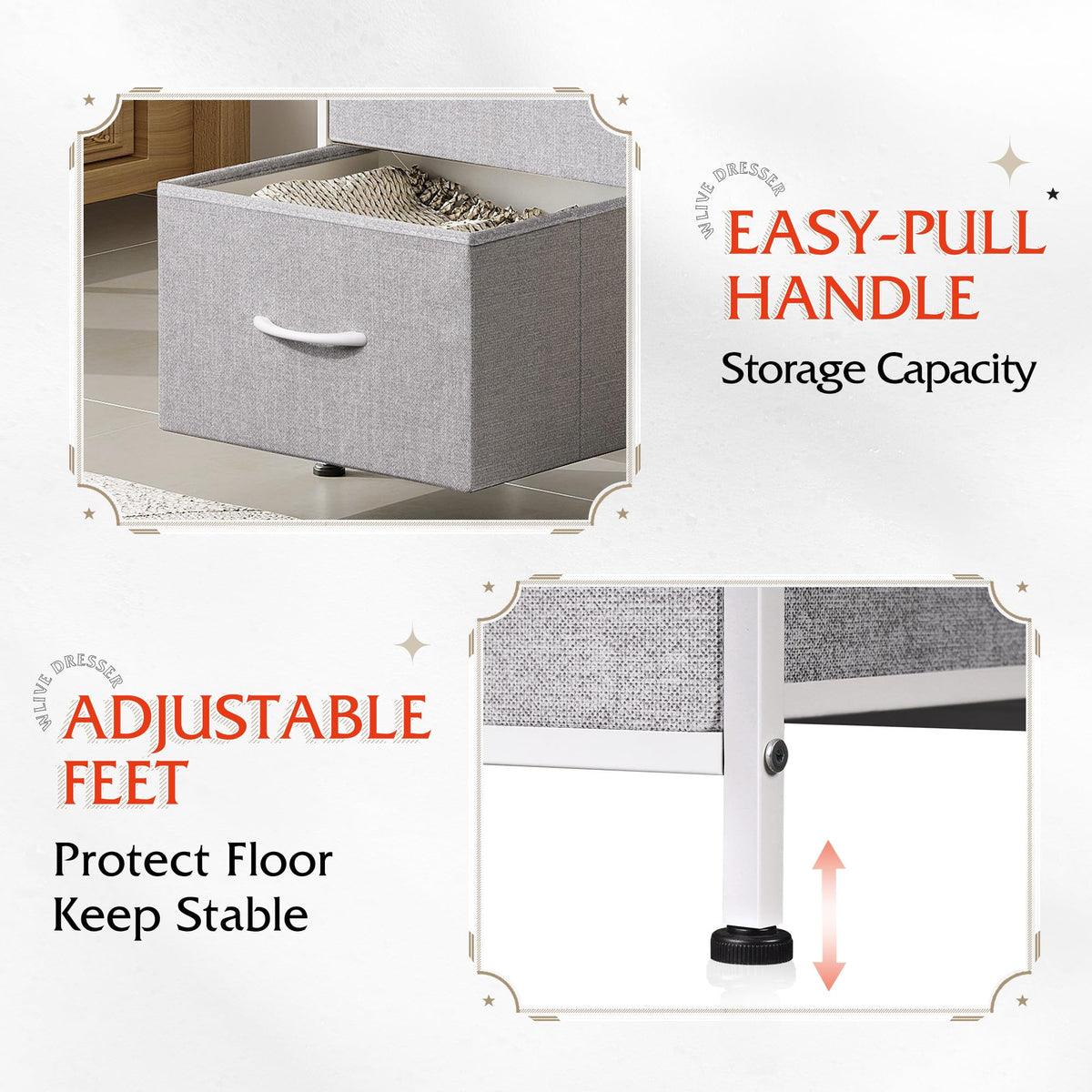 WLIVE high-quality non-woven drawers are easy to clean and maintain.