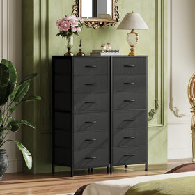 WLIVE six-drawer fabric dresser keeps clothes tidy with detachable fabric drawers