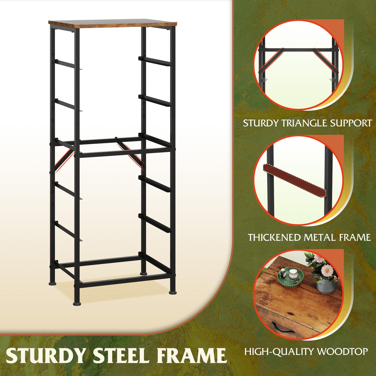 WLIVE tall dresser curved handles for easy opening