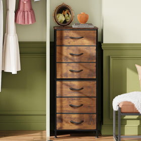 WLIVE tall dresser drawer close-up with smooth glide and curved handles