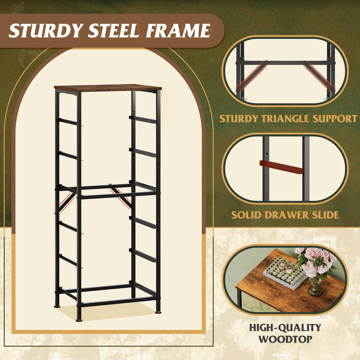 Easy-to-follow assembly guide for the WLIVE tall dresser