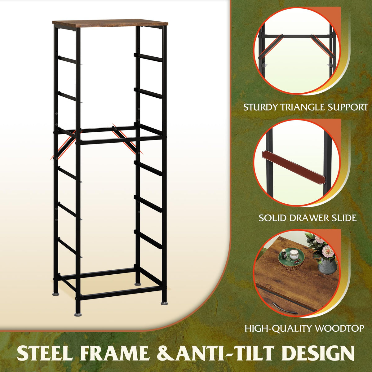 WLIVE tall dresser easy assembly with included guide.