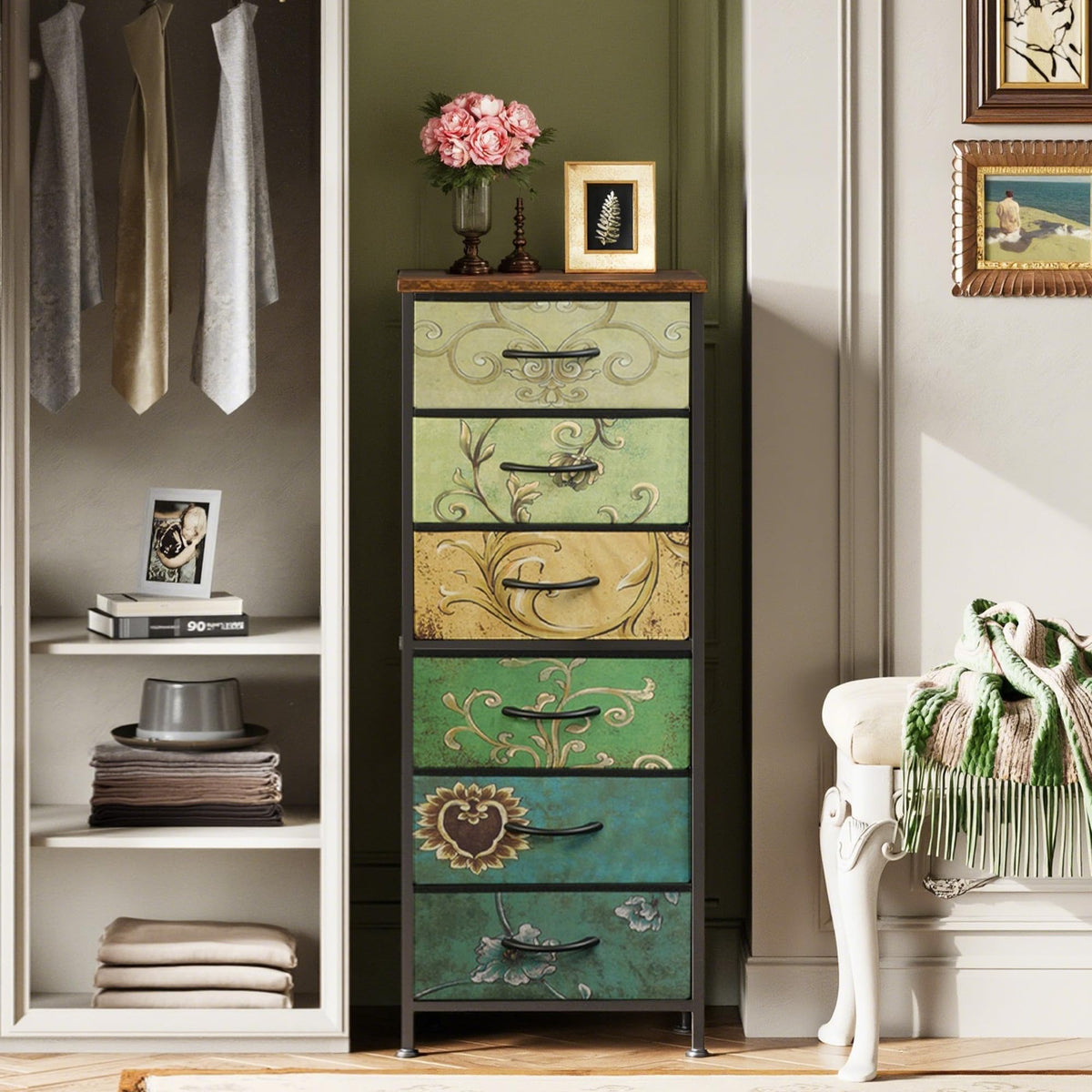 WLIVE fabric drawers for tidy clothing organization in a dresser