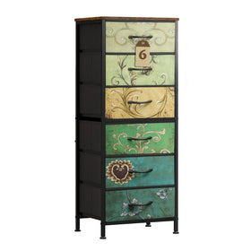 WLIVE tall dresser with wood top display surface for decor and storage